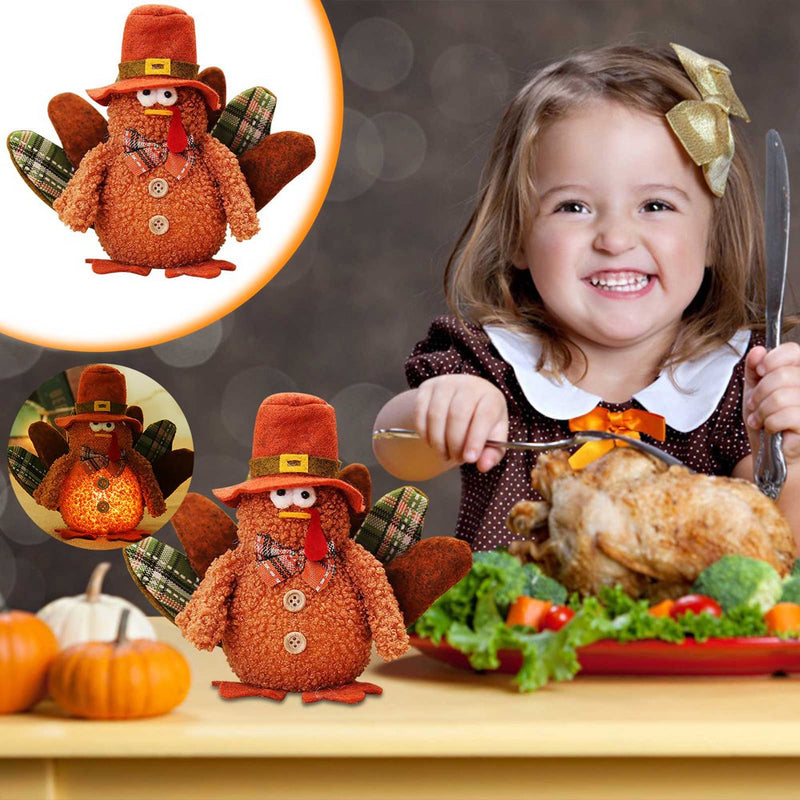 POROPL Event & Party Supplies,Thanksgiving Scene Decoration Doll Decoration Turkey Doll with Lamp and Tail Arts & Entertainment > Party & Celebration > Party Supplies POROPL 2 B  