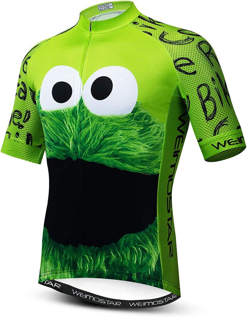 Men Cycling Jersey Bike Biking Shirt Tops Short Sleeve Clothing Sporting Goods > Outdoor Recreation > Cycling > Cycling Apparel & Accessories YIDINGDIAN Green Eyes XX-Large 