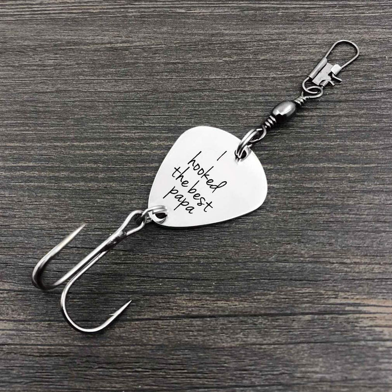 FKOG Fishing Lure Hook I'Ll Love You Till the End of the Line Engraved Fishing Hook Lure Gift for Husband Father Daddy Boyfriend Fiance Sporting Goods > Outdoor Recreation > Fishing > Fishing Tackle > Fishing Baits & Lures FKOG I Hooked the Best Papa  