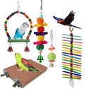 Volksrose 8 PCS Bird Parrot Swing Toys, Chewing Hanging Bells Pet Birds Cage Hammock Swing Stand Toys, Suitable for Small Parakeets, Cockatiels, Parrots, Conures, Budgie, Macaws, Parrots, Love Birds  VolksRose #6  