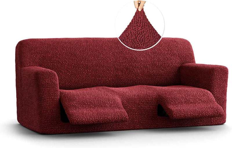 Recliner Sofa Cover - Reclining Couch Slipcover - Soft Polyester Fabric Slipcover - 1-Piece Form Fit Stretch Furniture Protector - Microfibra Collection - Silver Grey (Couch Cover) Home & Garden > Decor > Chair & Sofa Cushions PAULATO BY GA.I.CO. Burgundy Reclining Sofa 