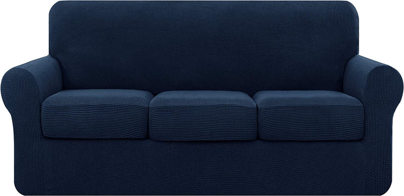 Symax Couch Cover Sofa Slipcover Chair Slipcover 2 Piece Sofa Covers Couch Slipcover Stretch Furniture Protector Washable (Chair, Ivory) Home & Garden > Decor > Chair & Sofa Cushions SyMax Navy Large 
