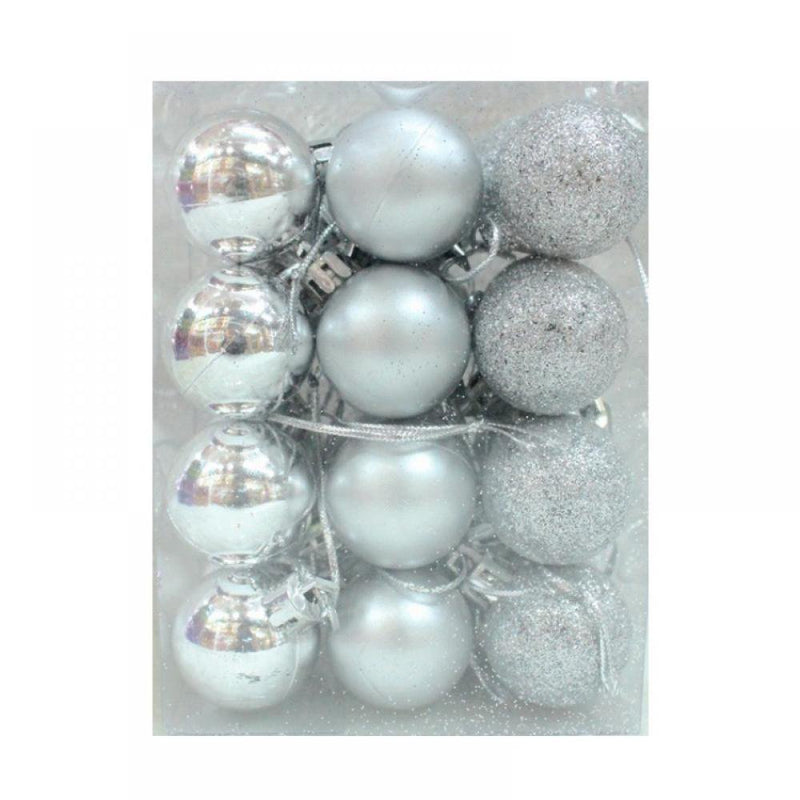 Leonard Christmas Balls Christmas Ornaments Mini Christmas Ornaments Gold/ Silver/ Red/ Purple/ Blue/ Rose Red/ Green/ Pink/ Bronze/ Black/ White Christmas Decoration Supplies , 24Pcs Home Home & Garden > Decor > Seasonal & Holiday Decorations& Garden > Decor > Seasonal & Holiday Decorations Leonard Mountain Silver  