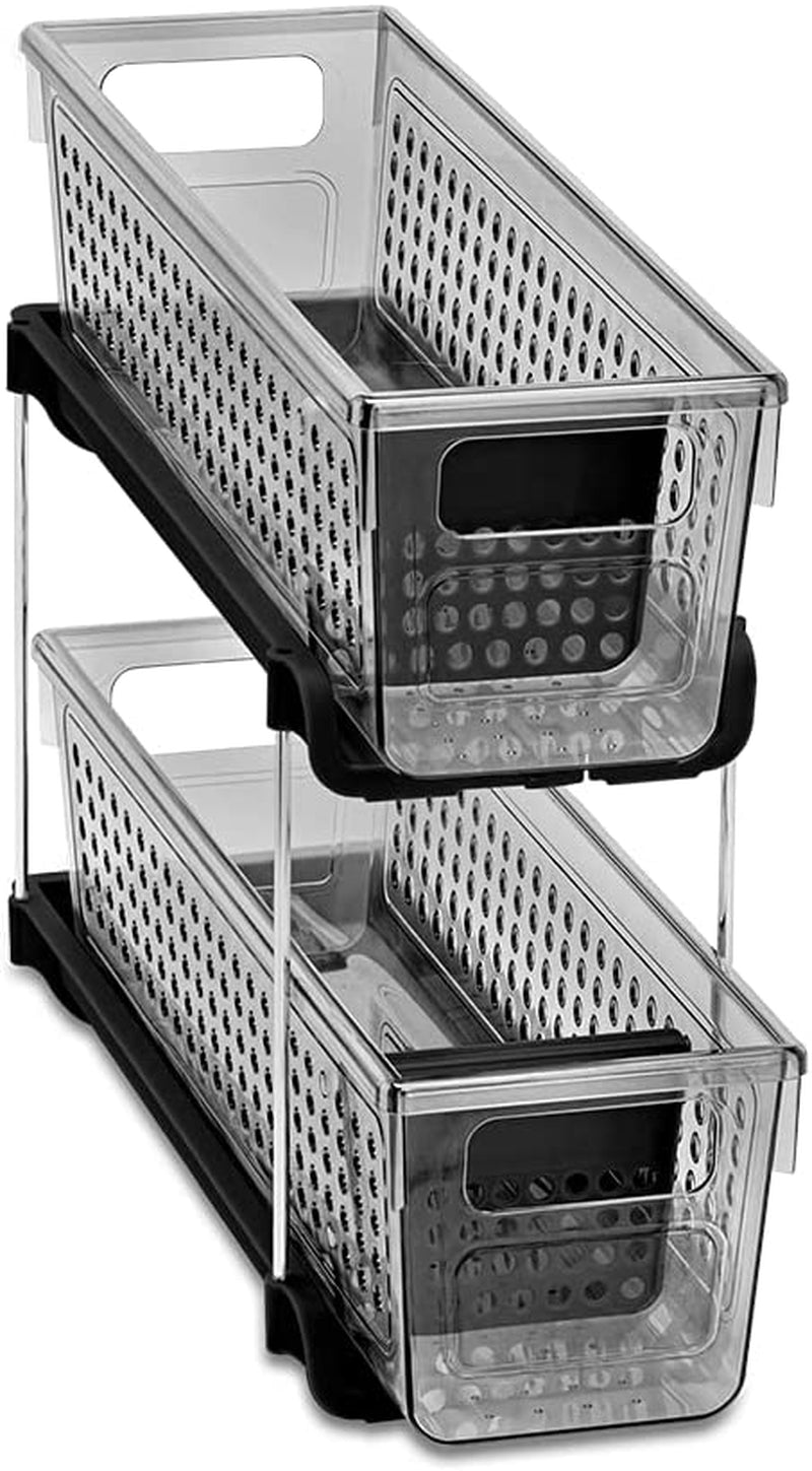 Madesmart Mini 2 Tier Organizer, Pack of 1, Frost Home & Garden > Household Supplies > Storage & Organization madesmart Carbon Original/ Nested Pack of 1