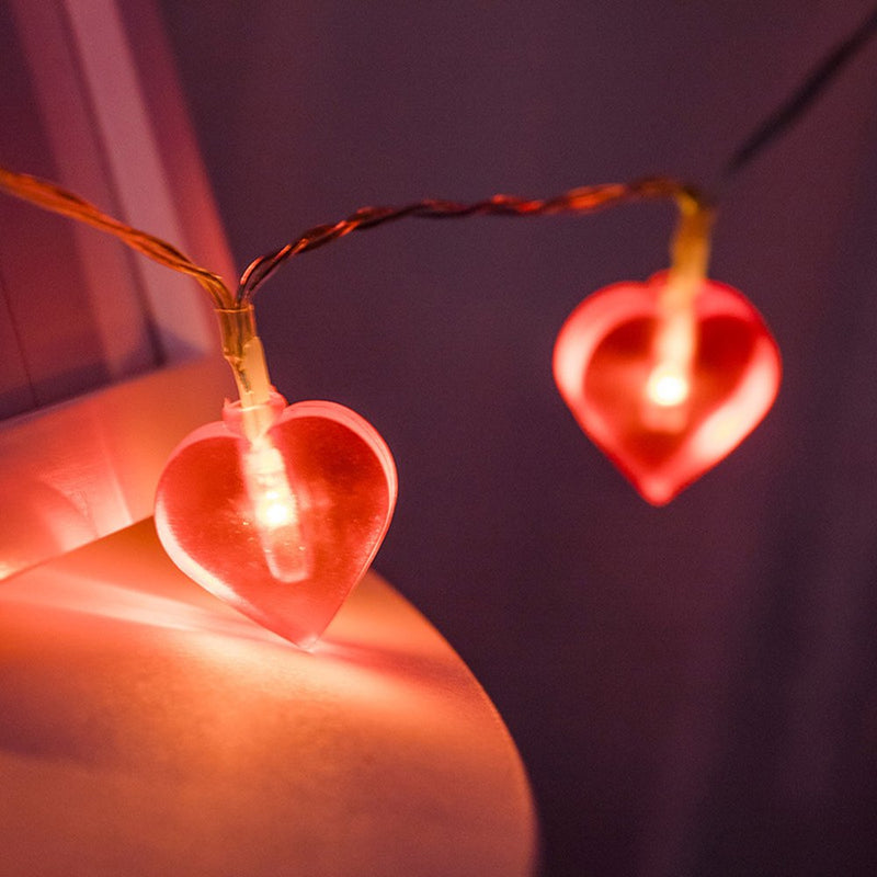 Red Love Heart Lantern Valentine'S Day Light String Small Lantern Home & Garden > Decor > Seasonal & Holiday Decorations Mnycxen   
