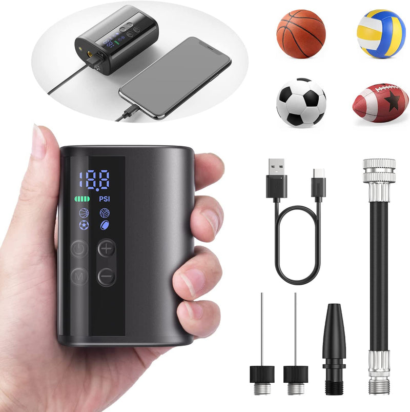 Electric Ball Pump,Portable Air Pump for Sports Balls with LCD Display LED Lighting and Mergency Power Bank, Basketball Pump Built-In Ball Needles Accessories for Soccer Football Volleyball Sporting Goods > Outdoor Recreation > Winter Sports & Activities LILTSDRAE   