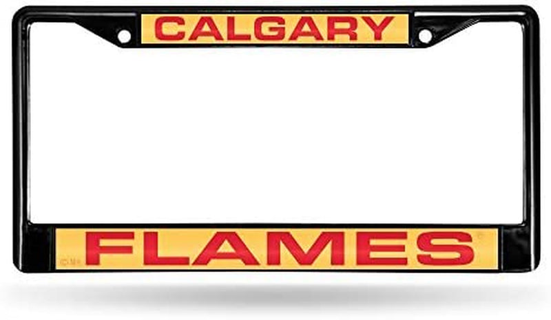Rico Industries NHL Black Laser Cut Chrome Frame 12" X 6" Black Laser Cut Chrome Frame - Car/Truck/Suv Automobile Accessory Sporting Goods > Outdoor Recreation > Winter Sports & Activities Rico Industries Calgary Flames  