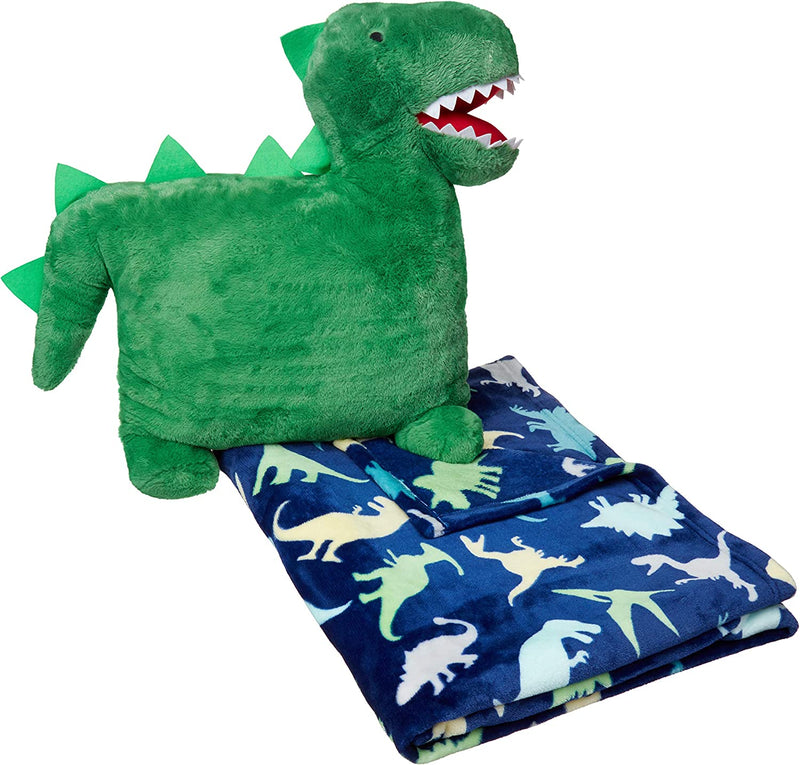 Kids Bedding Nap Set with Dinosaur Pillow and Fleece Throw Blanket Home & Garden > Linens & Bedding > Bedding KOL DEALS Dinosaur 50 in x 60 in 
