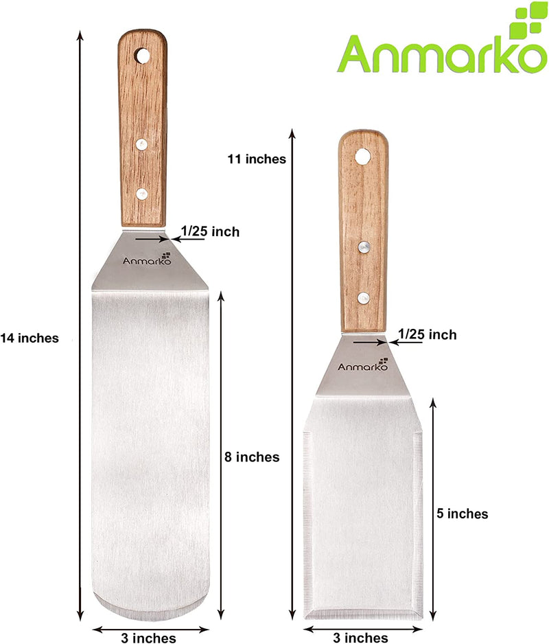 Professional Metal Spatula Set - Stainless Steel Spatula and Griddle Scraper - Heavy Spatula Griddle Accessories Great for Cast Iron Griddle BBQ Flat Top Grill - Commercial Grade Home & Garden > Kitchen & Dining > Kitchen Tools & Utensils Anmarko   