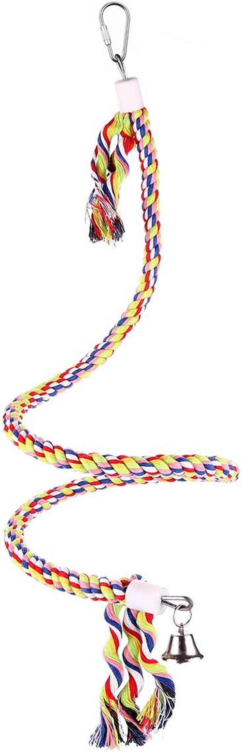 Bvanki Bird Rope Toys,49 Inch Long Parrot Bungees Rope Toys, Large Medium and Small Parrot Toys Spiral Standing Toys (Medium 49 Inch)