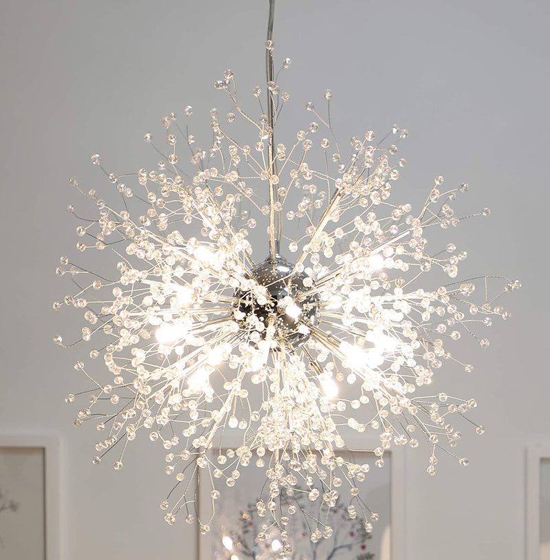 GDNS Chandeliers Firework LED Light Stainless Steel Crystal Pendant Lighting Ceiling Light Fixtures Chandeliers Lighting,Dia 23.5 Inch Home & Garden > Lighting > Lighting Fixtures > Chandeliers GDNS Dia:23.5 in  