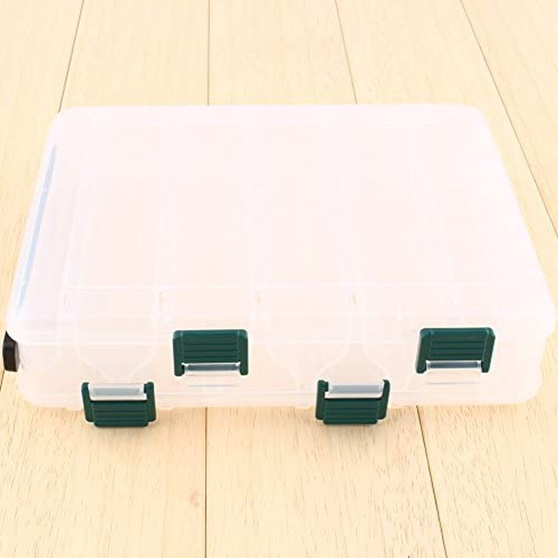 Tackle Box, Double Sided Plastic Fishing Storage Box Lure Boxes with 12 Compartments for Fishing Accessories Kit Sporting Goods > Outdoor Recreation > Fishing > Fishing Tackle Dilwe   