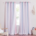 NICETOWN Nursery Curtains for Kids, Farmhouse Blackout Curtain Panels for Bedroom, Double Layer Star Hollow-Out Grommet Aesthetic Living Room Toddler Window Curtains, 2 Pcs, W52 X L84, Biscotti Beige Home & Garden > Decor > Window Treatments > Curtains & Drapes NICETOWN Purple & Blue & Pink W52 x L84 