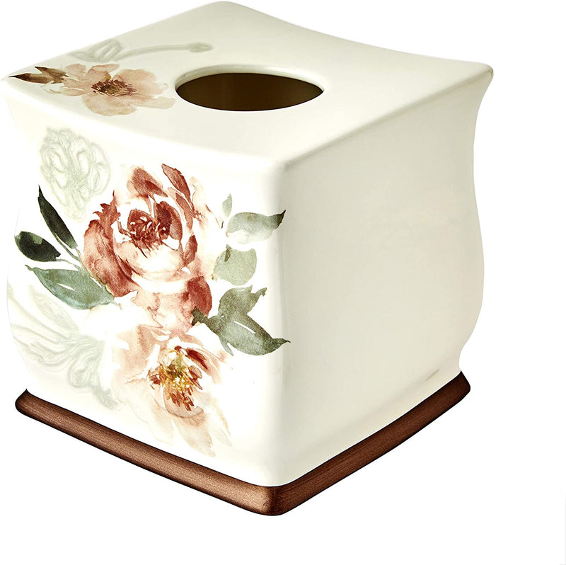 SKL Home Holland Floral Bath Towel, Vanilla Home & Garden > Linens & Bedding > Towels Saturday Knight Ltd. Tissue Box Cover  