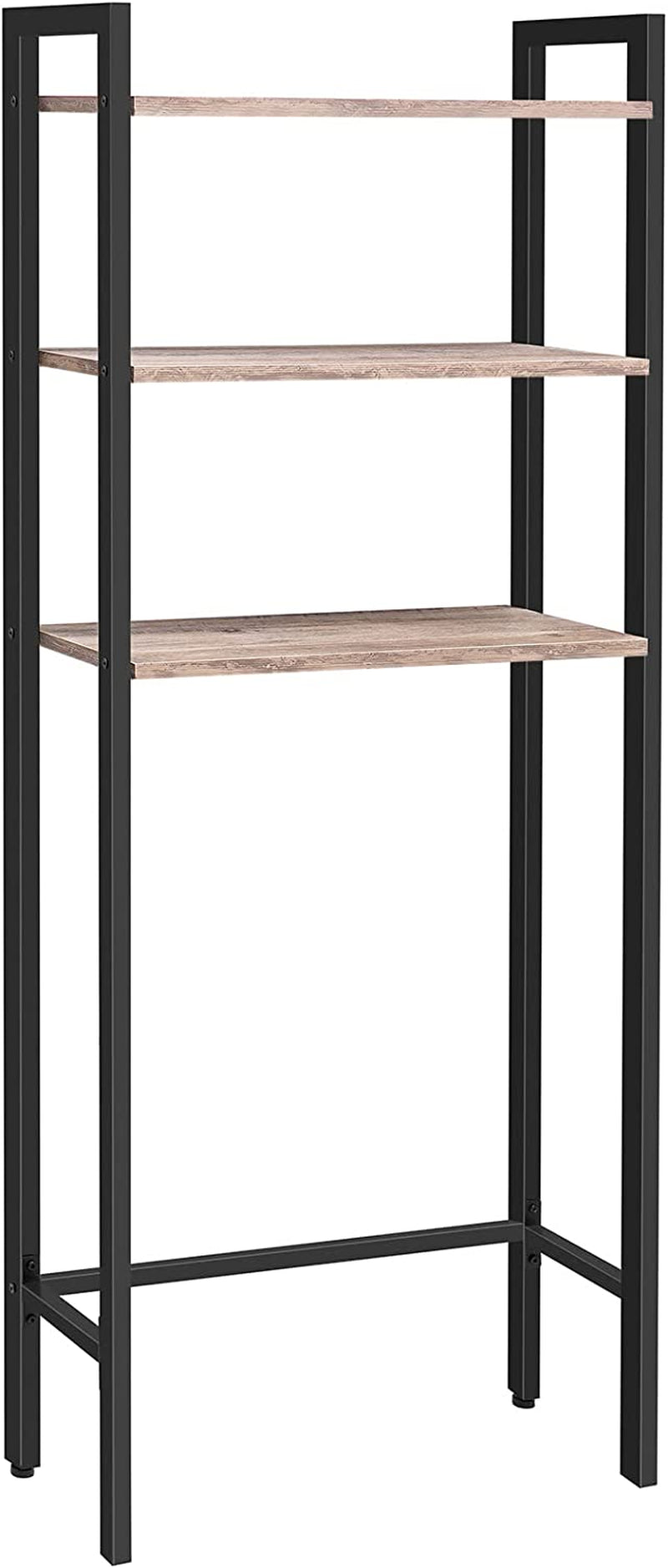 HOOBRO over the Toilet Storage, 3-Tier Industrial over Toilet Bathroom Organizer, Bathroom Shelves over Toilet with Adjustable Feet, Easy to Assembly, Rustic Brown BF41TS01 Home & Garden > Household Supplies > Storage & Organization HOOBRO Greige + Black  