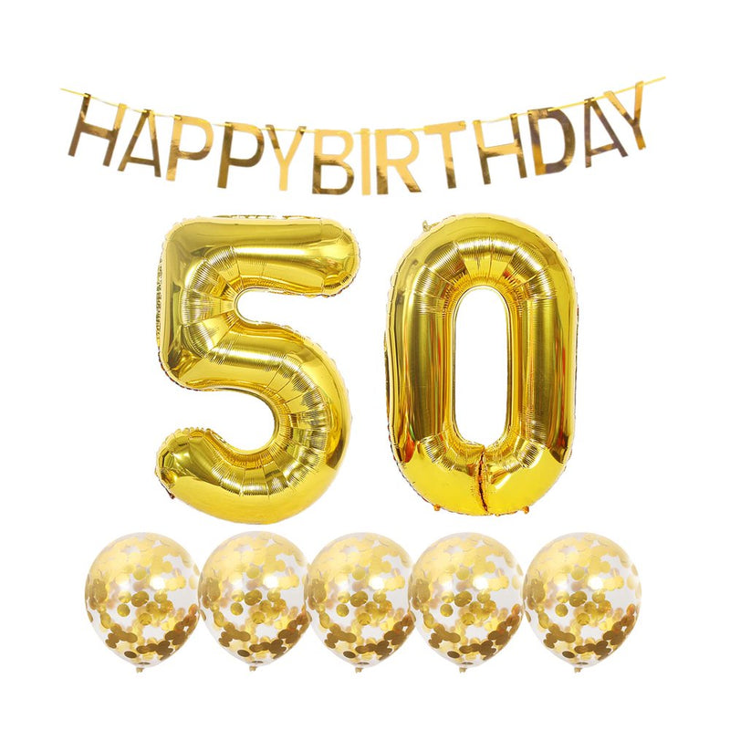 Shikuer 50Th Birthday Decoration Happy Birthday Banner Balloon 50 Year Old Birthday Party Supplies Helium Balloons 50 Gold Birthday Party Decoration,50 Anniversary Events Decorations and Sweet Party Arts & Entertainment > Party & Celebration > Party Supplies Shikuer   