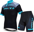 Sponeed Cycling Jersey Short Sleeve Men MTB Bike Clothing Road Bicycle Shorts Padded Sporting Goods > Outdoor Recreation > Cycling > Cycling Apparel & Accessories sponeed Black Blue XX-Large 