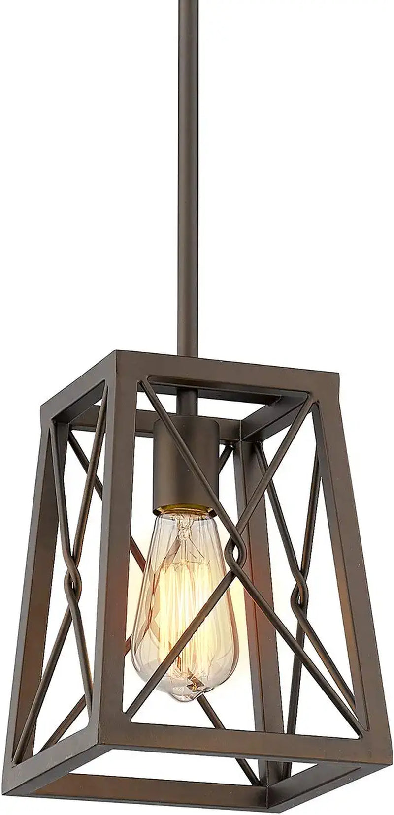 FEMILA Farmhouse Pendant Light, 1-Light Metal Wire Cage Hanging Lantern, Oil Rubbed Bronze Finish, 4FY16-M1L ORB Home & Garden > Lighting > Lighting Fixtures FEMILA   