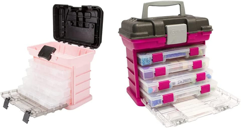 Pink Tool Box – Durable Tackle Box Organizer & Creative 1354-83 Options Grab'N'Go Rack System, Small, Magenta Sporting Goods > Outdoor Recreation > Fishing > Fishing Tackle Stalwart Pink Tool Box + Rack System 7 in x 10 in x 11 in