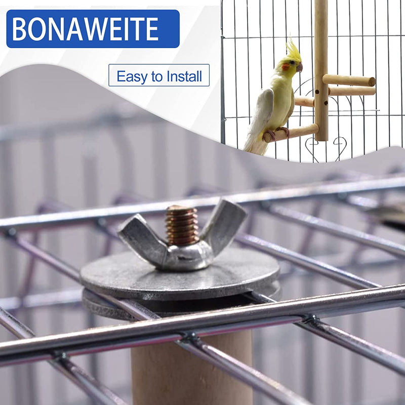 Bonaweite 2 PCS 8" Bird Perches Stand for Cage Parrot Perch Climbing Tree Toy Birdcage Decor Wood Laddered Platform Play Gym Stand Exercise Training Toys for Small Medium Cockatiels Parrotlets Finch Animals & Pet Supplies > Pet Supplies > Bird Supplies Bonaweite   