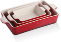 SWEEJAR Ceramic Bakeware Set, Rectangular Baking Dish Lasagna Pans for Cooking, Kitchen, Cake Dinner, Banquet and Daily Use, 11.8 X 7.8 X 2.75 Inches of Casserole Dishes (Navy) Home & Garden > Kitchen & Dining > Cookware & Bakeware SWEEJAR Gradient Red  