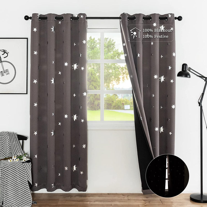 Lofus Thermal Insulated Blackout Curtains for Bedroom 3 Layer Full Room Darkening Noise Reducing Drapes with Black Liner and Grommet Top, 2 Panels,Pink,52 X 45 Inch