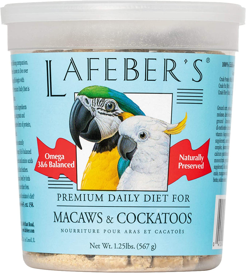 Lafeber Premium Daily Diet Pellets Pet Bird Food, Made with Non-Gmo and Human-Grade Ingredients, for Macaws and Cockatoos, 5 Lb