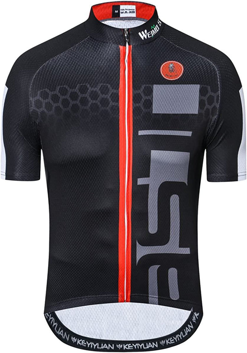 Men Cycling Jersey Bike Biking Shirt Tops Short Sleeve Clothing Sporting Goods > Outdoor Recreation > Cycling > Cycling Apparel & Accessories YIDINGDIAN Black XX-Large 