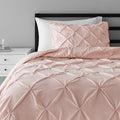 Pinch Pleat All-Season Down-Alternative Comforter Bedding Set - Twin / Twin XL, Burgundy Home & Garden > Linens & Bedding > Bedding KOL DEALS Blush Bedding Set Twin/TwinXL
