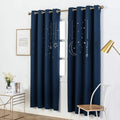 MANGATA CASA Kids Blackout Curtains with Moon & Star for Bedroom-Cutout Galaxy Window Curtains & Drapes with Grommet for Nursery Living Room-Baby Curtains 63 Inch Length 2 Panels(Beige 52X63In) Home & Garden > Decor > Window Treatments > Curtains & Drapes MANGATA CASA Dark Navy 52x96inch-2panels 