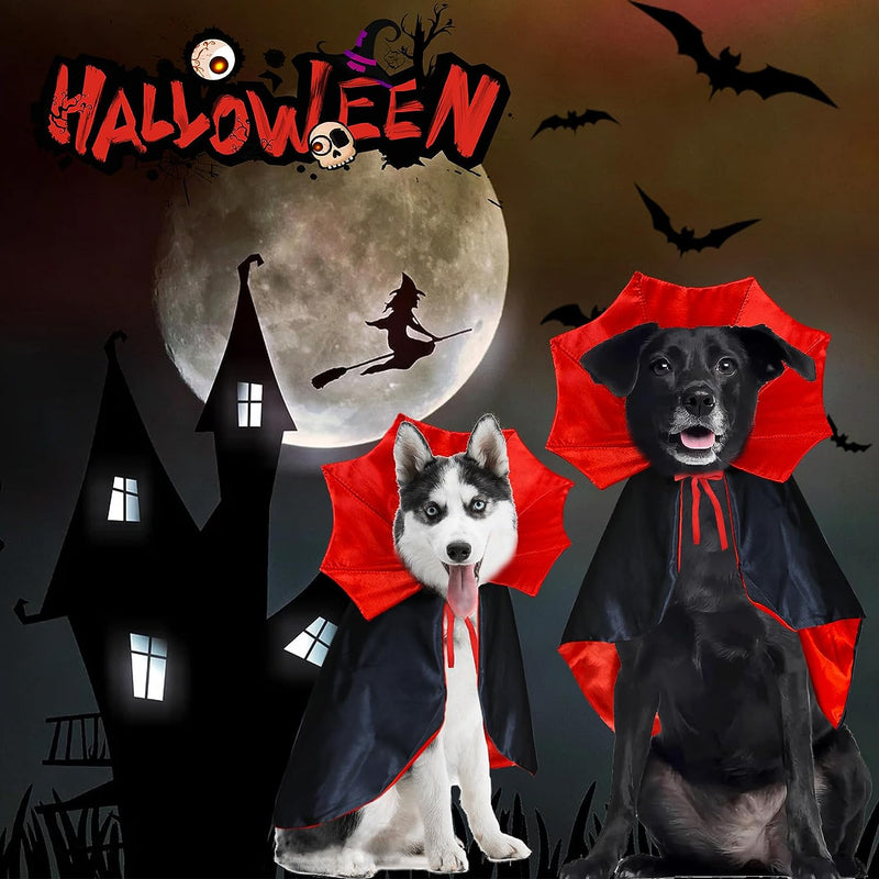 GOYOSWA Dog Halloween Costumes, Dog Vampire Cloak Costume Dog Devil Costume Dog Vampire Cloak Cape Halloween Costumes for Small Medium Large Dogs Pets (Large)