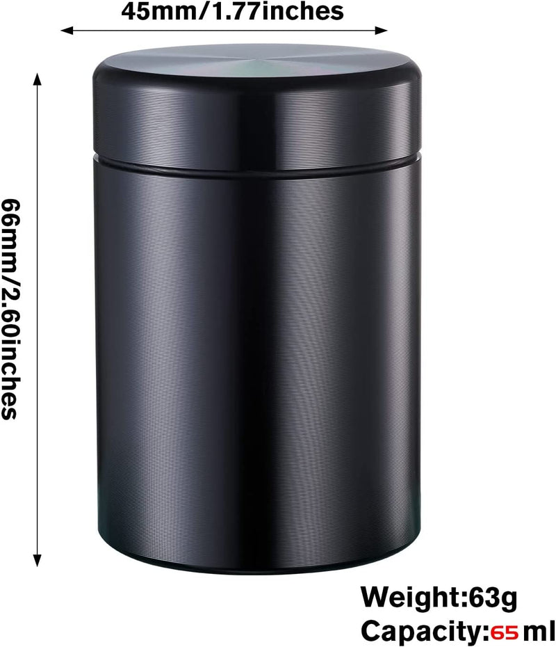 HORNET 2 Packs Storage Jar (Black-Silver), 2.20Oz Airtight Waterproof Storage Container Bottle, Aluminum Multipurpose Canisters to Keep Food Fresh Home & Garden > Decor > Decorative Jars HORNET   