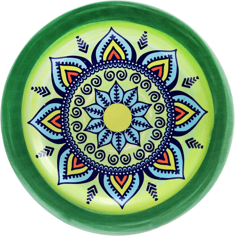 Elama Multicolored round Stoneware Mandala Pattern Dinnerware Set, 16 Piece, Green Home & Garden > Kitchen & Dining > Tableware > Dinnerware Elama   