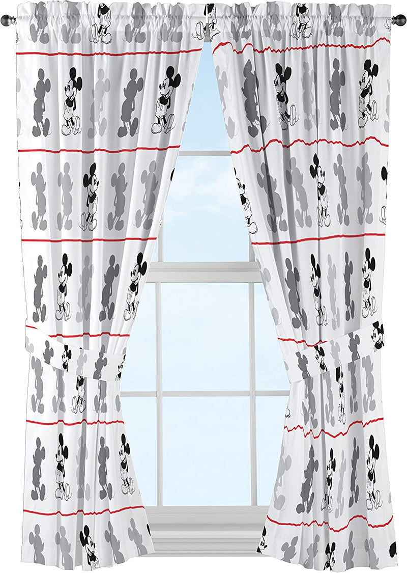 Disney Mickey Mouse Jersey White 4 Piece 63" Curtain/Drapes Set (2 Panels, 2 Tiebacks) Home & Garden > Decor > Window Treatments > Curtains & Drapes Disney   