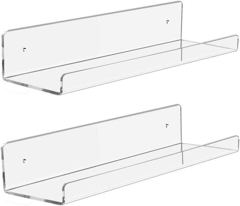 Clear Floating Shelves 2 Pack, 36” Extra Thick Acrylic Shelves, Clear Wall Shelves for Wall for Home, Kitchen, Bathroom Furniture > Shelving > Wall Shelves & Ledges JUOIFIP 15'' 2Pack  