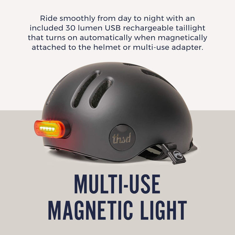 Thousand Chapter MIPS Adult Bike Helmet - LED Tail Light, Cycling & Bicycle Safety Certified, Lightweight & Low Profile, Men & Women, Lockable Poplock