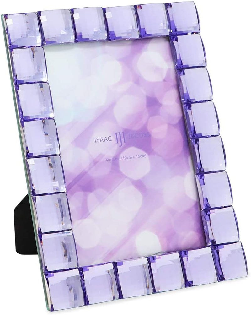 Isaac Jacobs Decorative Sparkling Light Purple Jewel Picture Frame, Photo Display & Home Décor (4X6, Light Purple) Home & Garden > Decor > Picture Frames Isaac Jacobs International Light Purple 4x6 