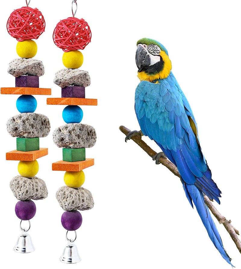 GATMAHE Chewing Toys for Large Bird African Greys Parrots Doves Macaws Cockatoo, Finches Wooden Block Toys for Climbing, Chewing, Unraveling and Preening Animals & Pet Supplies > Pet Supplies > Bird Supplies > Bird Toys GATMAHE XS (11.65"x4.53")x2  