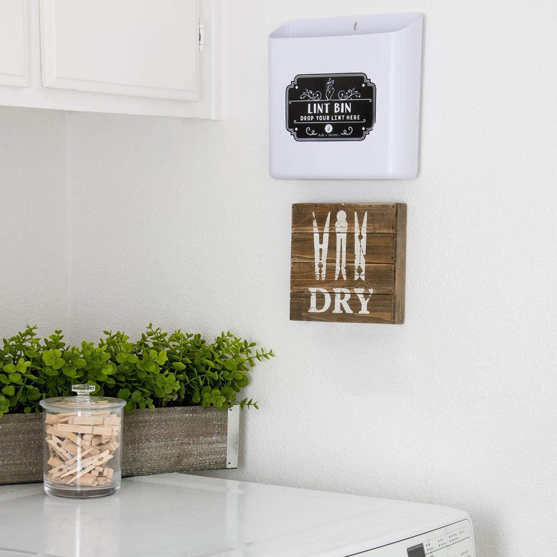 Magnetic Lint Bin for Laundry Room | Farmhouse Retro Magnetic Lint Bin for Laundry Room Storage Decor - Lint Container Space Saving Washer and Dryer Trash Can Solution Wall Mount (Off-White) Home & Garden > Household Supplies > Storage & Organization A.J.A. & MORE   