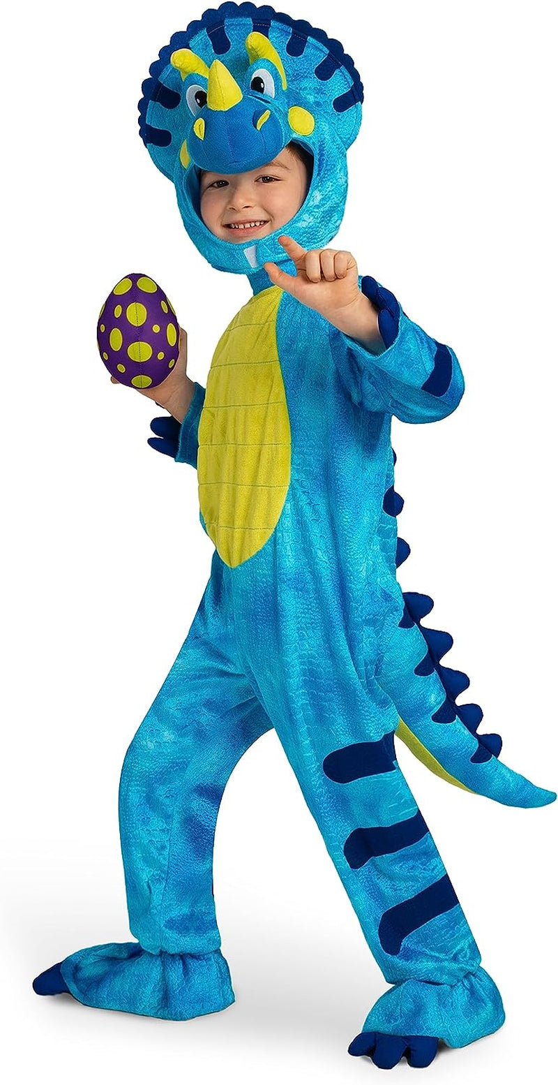 Spooktacular Creations Green Triceratops Dinosaur Costume with Toy Egg for Kid Halloween Dress up Dino Themed Pretend Party (3T (3-4 Yrs))  Joyin Inc Blue 18-24 Months 
