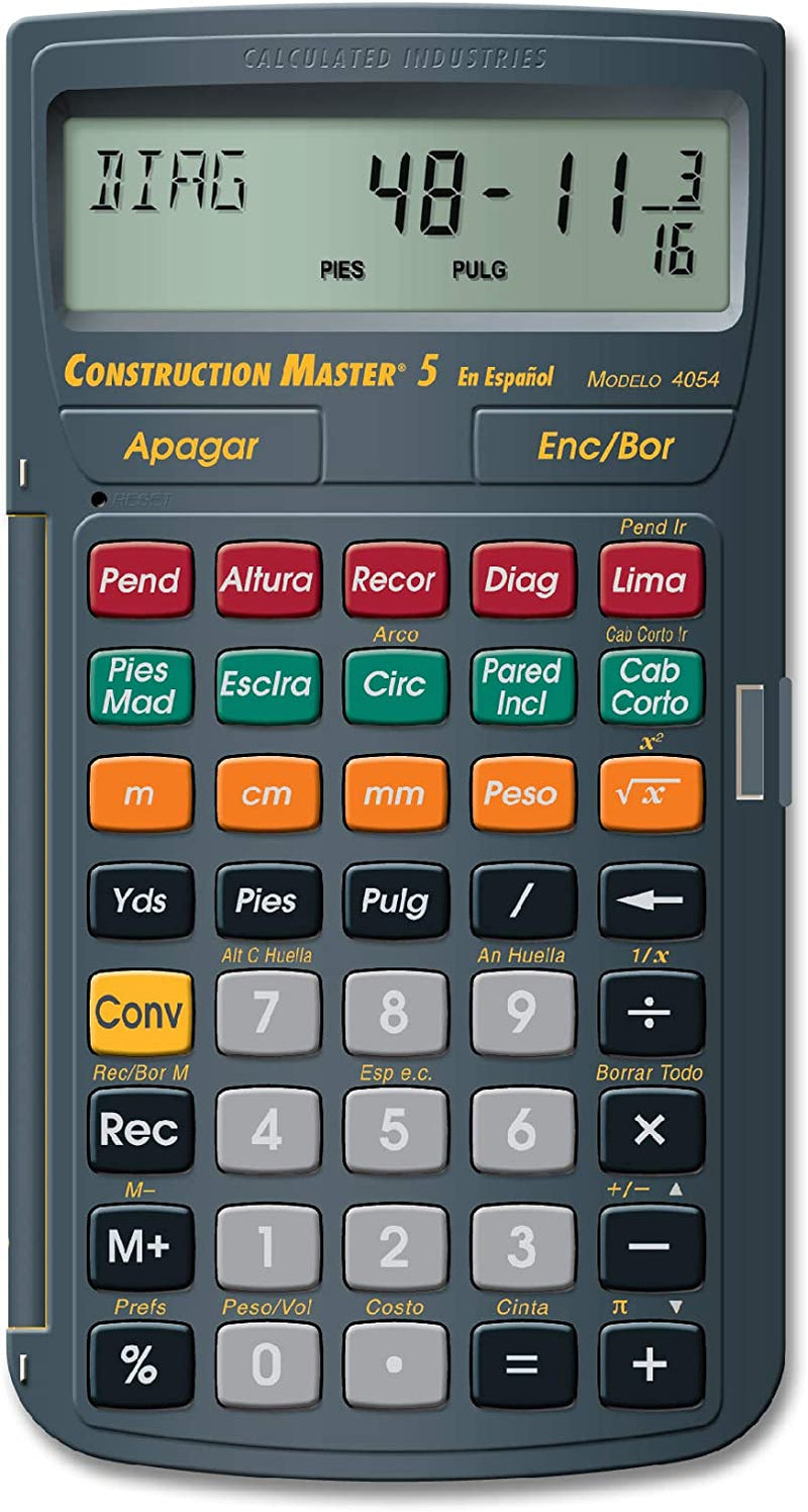 Calculated Industries 4065 Construction Master Pro Advanced Construction Math Feet-Inch-Fraction Calculator for Contractors, Estimators, Builders, Framers, Remodelers, Renovators and Carpenters Sporting Goods > Outdoor Recreation > Fishing > Fishing Rods Calculated Industries CM5 en Espanol Calculator 