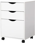 QDSSDECO 3 Drawer File Cabinet, Mobile Vertical Filing Cabinet Fits A4, Legal Paper and Letter Paper for Home Office, White Home & Garden > Household Supplies > Storage & Organization QDSSDECO White  