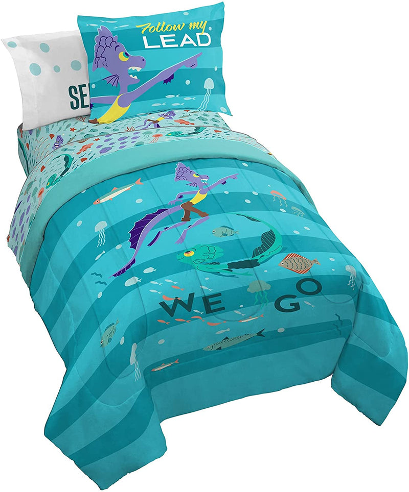 Jay Franco Cocomelon Little Star 5 Piece Twin Size Bed Set - Includes Comforter & Sheet Set - Bedding Features JJ, Yoyo, & Tomtom - Super Soft Fade Resistant Microfiber (Official Cocomelon Product) Home & Garden > Linens & Bedding > Bedding Jay Franco Teal - Luca Twin 