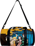 HANDAFA Anime Demon Slay Large Capacity Gym Bag Manga Kemitsu Sport Duffel Bag with Shoe Bag(Fire) Home & Garden > Household Supplies > Storage & Organization HANDAFA Group Gold  