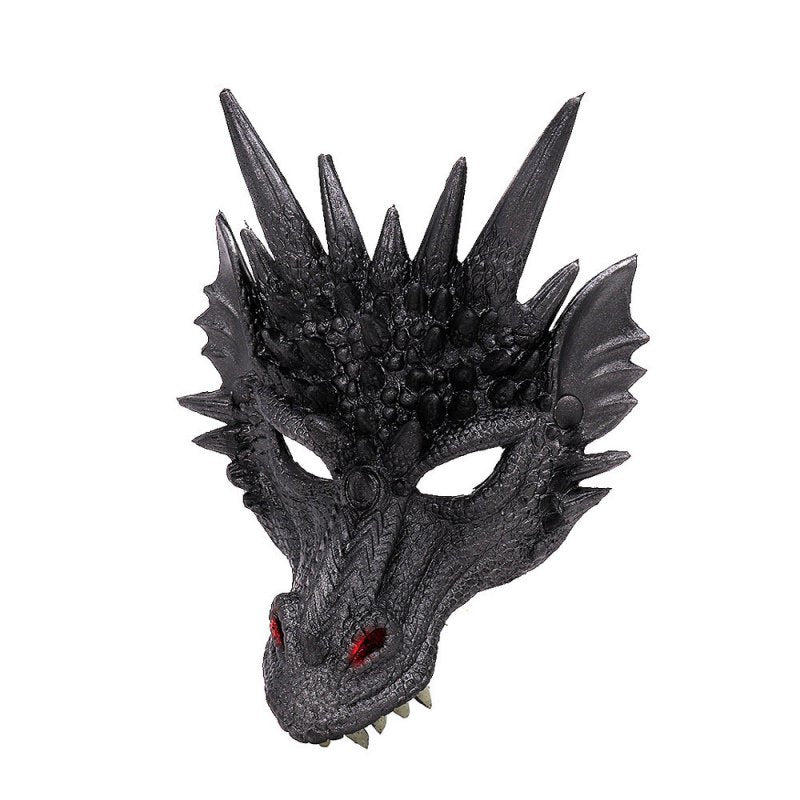 Halloween 3D Dragon Mask Costume Face Mask for Kids Teens Party Dress Up Apparel & Accessories > Costumes & Accessories > Masks EFINNY Black  