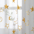 Kotile Kids Room Curtains Star - Metallic Silver Foil Stars Moon Design Grey Sheer Curtains for Boys Room Grommet Top Light Filtering Privacy Voile Drapes, 52 X 95 Inch, 2 Panels, Grey Home & Garden > Decor > Window Treatments > Curtains & Drapes Kotile Gold Grey W52" x L84" 