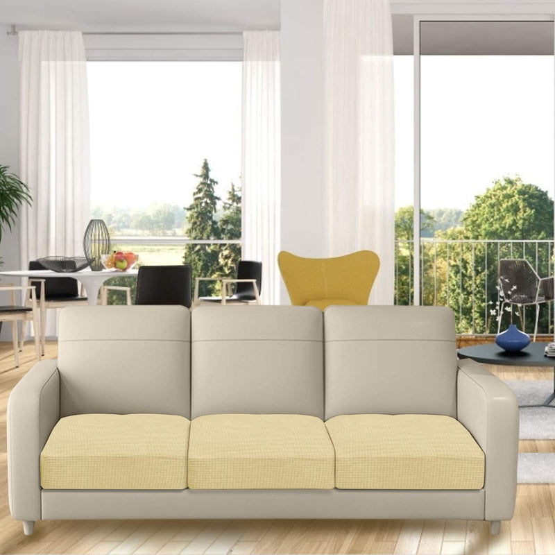Couch Cushion Covers NORTHERN BROTHERS Stretch Sofa Cushion Covers Spandex Sofa Couch Seat Covers for 3 Cushion Couch Cushion Slipcovers Covers for Living Room (3 Piece Seat Cushion Covers, Beige) Home & Garden > Decor > Chair & Sofa Cushions NORTHERN BROTHERS   