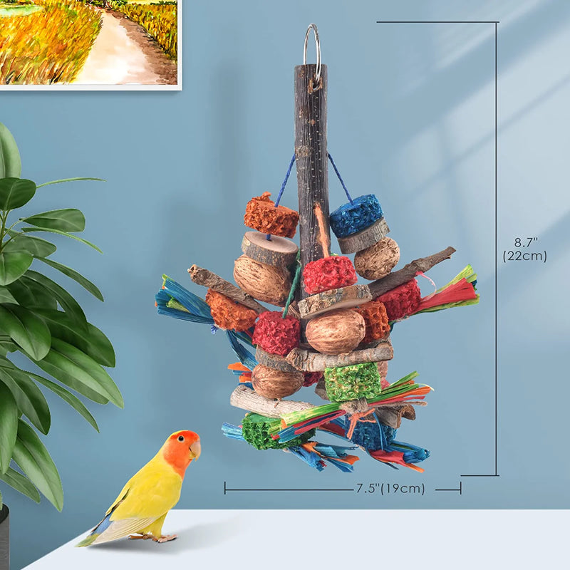 Bissap Bird Chew Toys, Natural Bark Corncob Nuts Parrot Toys and Treats for Conure Cockatoo Parakeet Budgies Cockatiel Lovebirds Pets Cage Bite Toy Animals & Pet Supplies > Pet Supplies > Bird Supplies > Bird Toys Bissap   