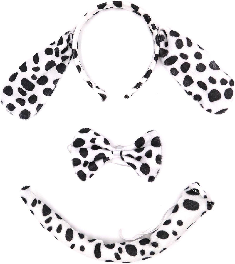 Kinzd Kids Mouse Dalmatian Puppy Dog Headband Ears Tail Halloween Dress up Costume  kinzd Black Dalmation  