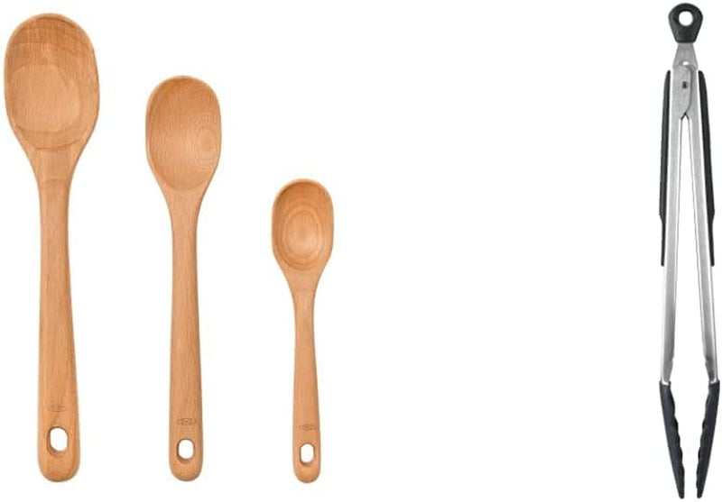 OXO Good Grips 3-Piece Wooden Spoon Set Home & Garden > Kitchen & Dining > Kitchen Tools & Utensils OXO Spoons Spoon Set + Grips 12-Inch Tongs 